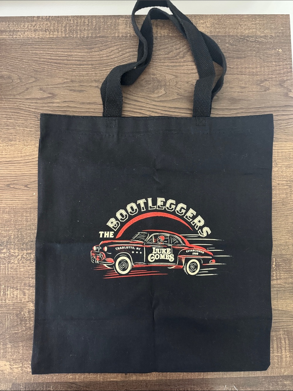 Luke Combs Bootleggers Black Canvas Tote Bag